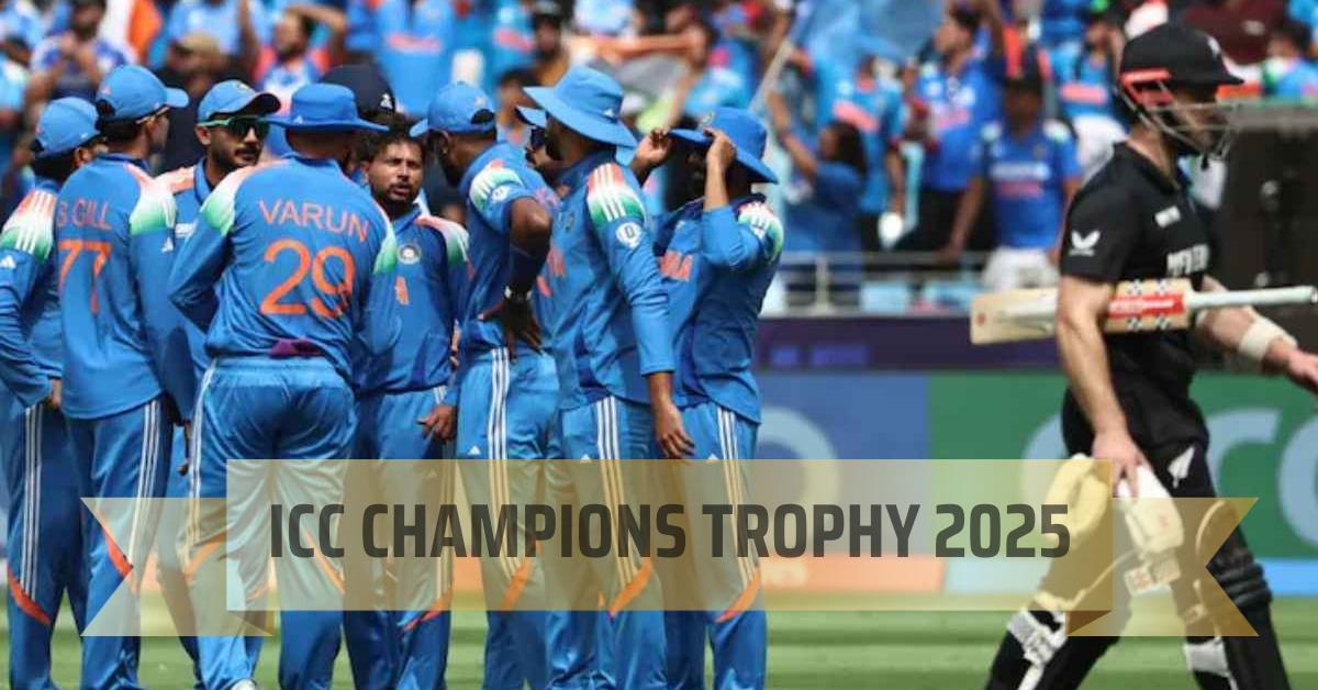 indains after a wicket of kiwi team in icc champions trophy