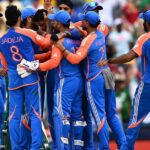 indian cricket celebrate after taking a wicket